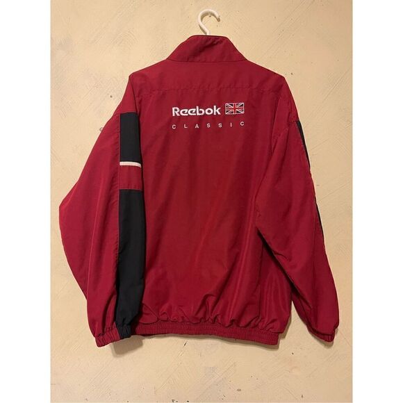 VTG Reebok Classic Mens Running Track Jacket British Flag Spellout 90’s Sz L - Picture 11 of 16